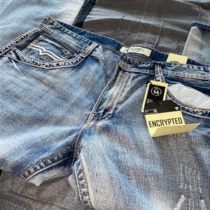 Brand new encrypted supply co. distressed jeans